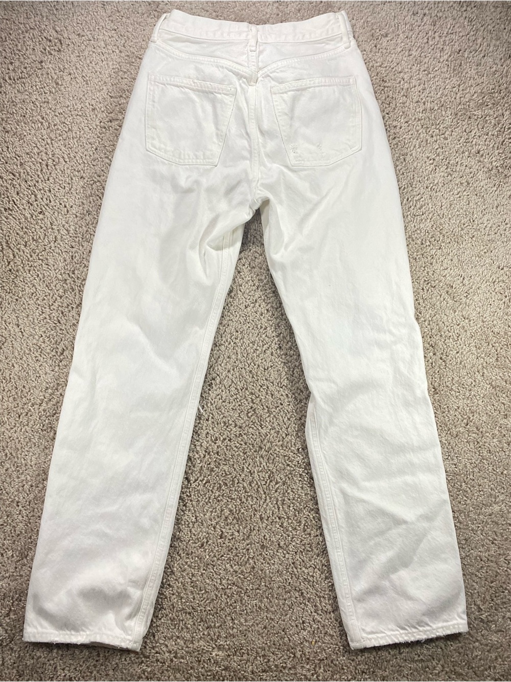 AGOLDE 90s Loose Fit 24 Enamel White Distressed Straight Leg Jeans Grunge Thrash - Picture 9 of 15